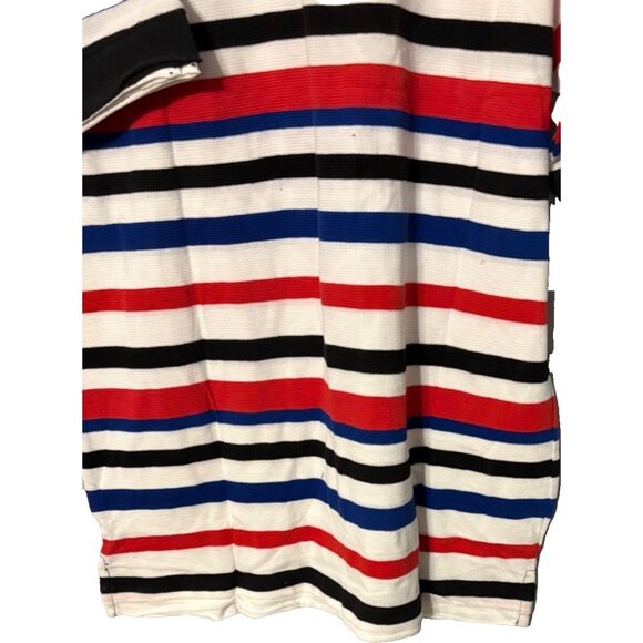 Roadblock Mens L Stripe Polo Shirt Red/Blue/Black/White Cotton Short Sleeve NWT - Picture 8 of 10